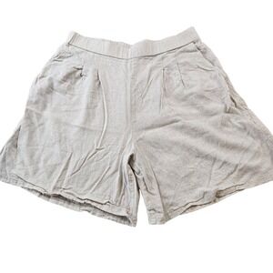 VTG Emi & Joe Women's Pleated Linen Blend Shorts High Rise 29" X 6" Size M